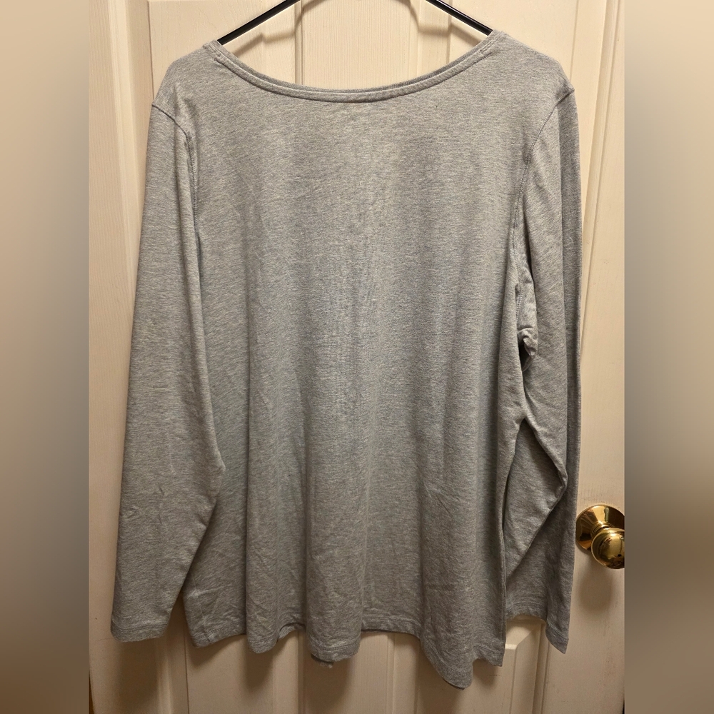 🌴 Lane Bryant Gray Long Sleeve Tee GUC - Picture 3 of 5
